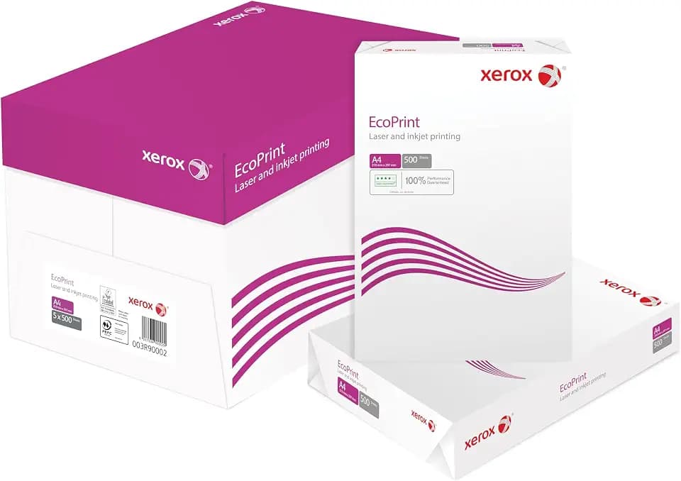 Xerox EcoPrint Kopierpapier, 75g/m², A4, weiß, holzfrei ECF - 1 Karton, 5 Packungen, 2.500 Blatt
