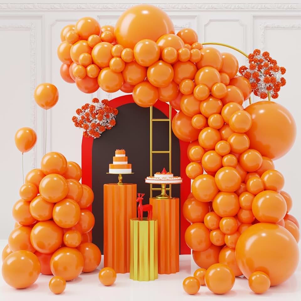 Orange Balloons Arch Kit,130pcs Light Orange Balloons Garland