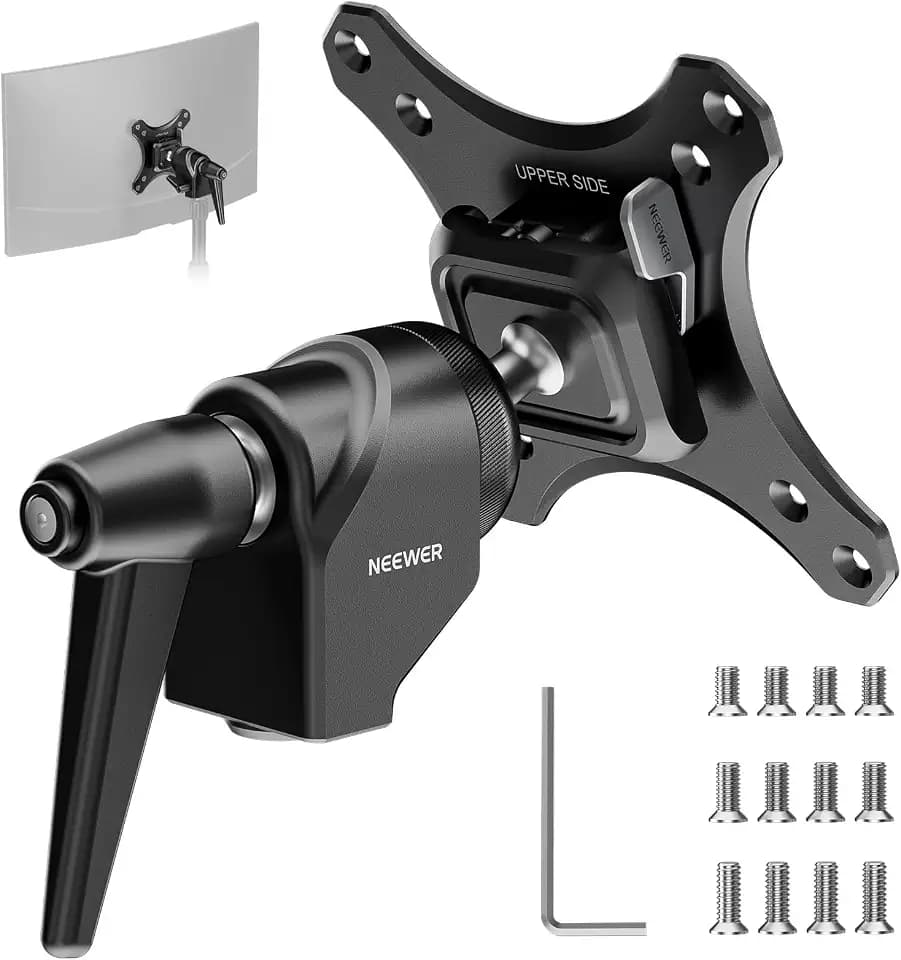 NEEWER VESA Monitor Mount Adapter mit Arca Schnellverschluss, 360° drehbarer Kugelkopf, M4 Schraube 5/8" Empfänger, Lichtstativ Halterung Adapter für TV Bildschirm C Stand, Max. Belastung: 20kg, MA016