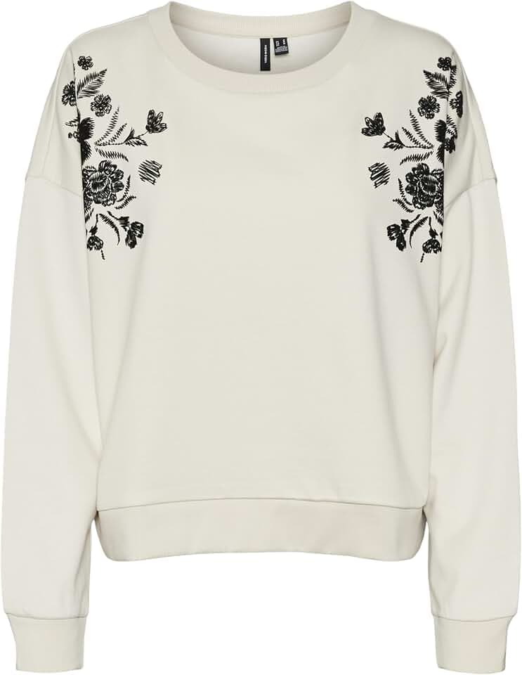 VERO Moda Damen Vmhelen Trina Ls Sweat Box JRS Ga Sweatshirt (1er Pack)