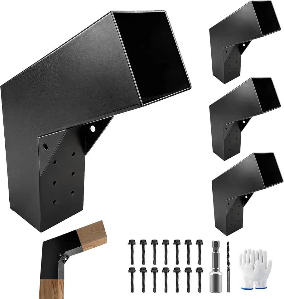 4x4 30° 2-Way Pegola Bracket,Slant Angled Post Brackets(4Pack)