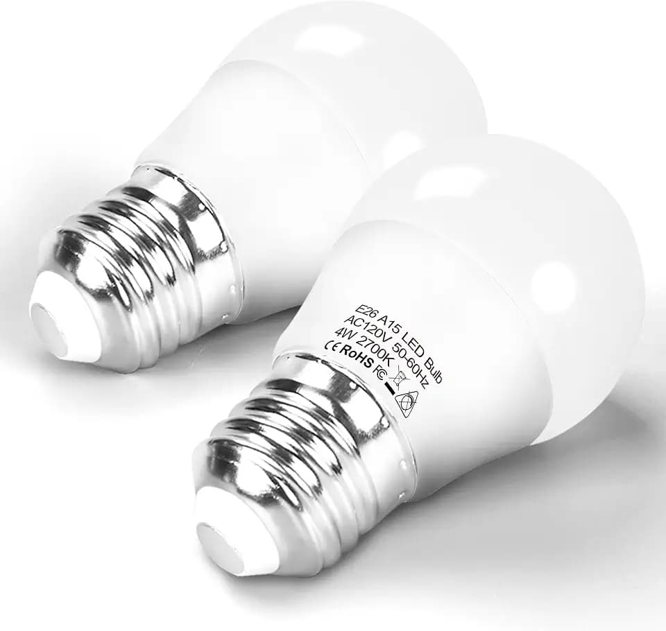 E26 LED Appliance Bulb 40W Equivalent, 120V A15 Ceiling Fan Bulbs Warm