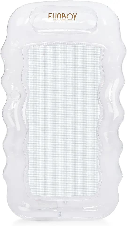 FUNBOY Clear Inflatable Mesh Pool Lounger Mesh Water Hammock with Built-in Pillow 70" Pool Hammock Float for Adults Swimming Pool Accessories & Tanning Pool Lounger Float for Pool Party & Summer