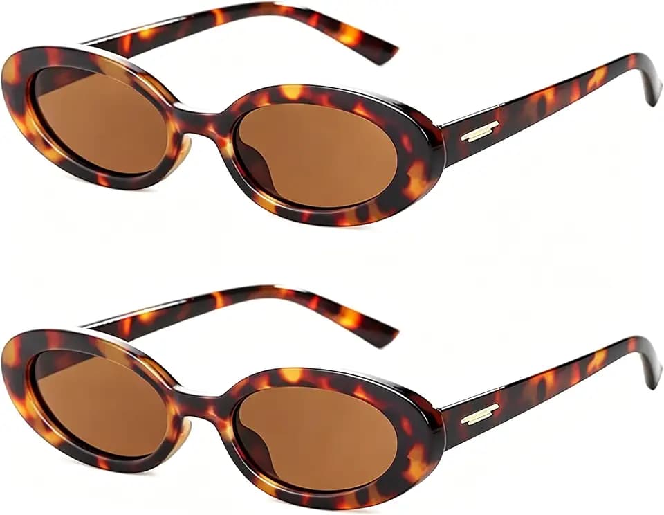 Kursan Retro Small Oval Sunglasses for Women with Thin Face Narrow Style