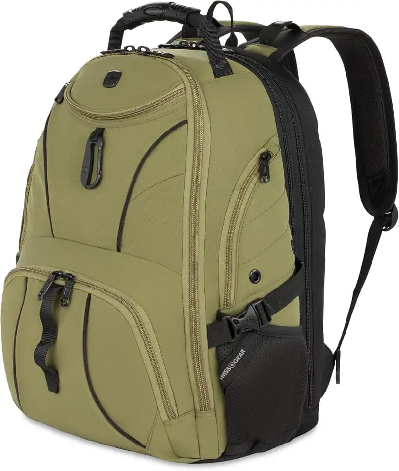 SWISSGEAR 1900 ScanSmart Laptop Backpack, Fits Most 17-Inch Laptops, TSA-Friendly Lay-Flat Design, RFID Protection, and Tablet Pocket, Black, 31L, 18.5-Inch