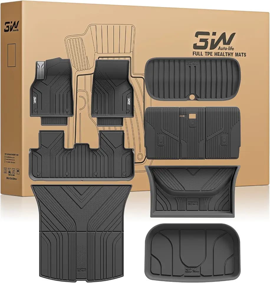 3W Tesla 2025 2026 2027 New Model Y Juniper Floor Mats & Cargo Liners 10PCS