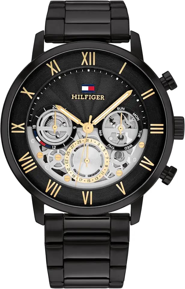 Tommy Hilfiger Multi Zifferblatt Quarz Uhr für Herren mit Edelstahlarmband