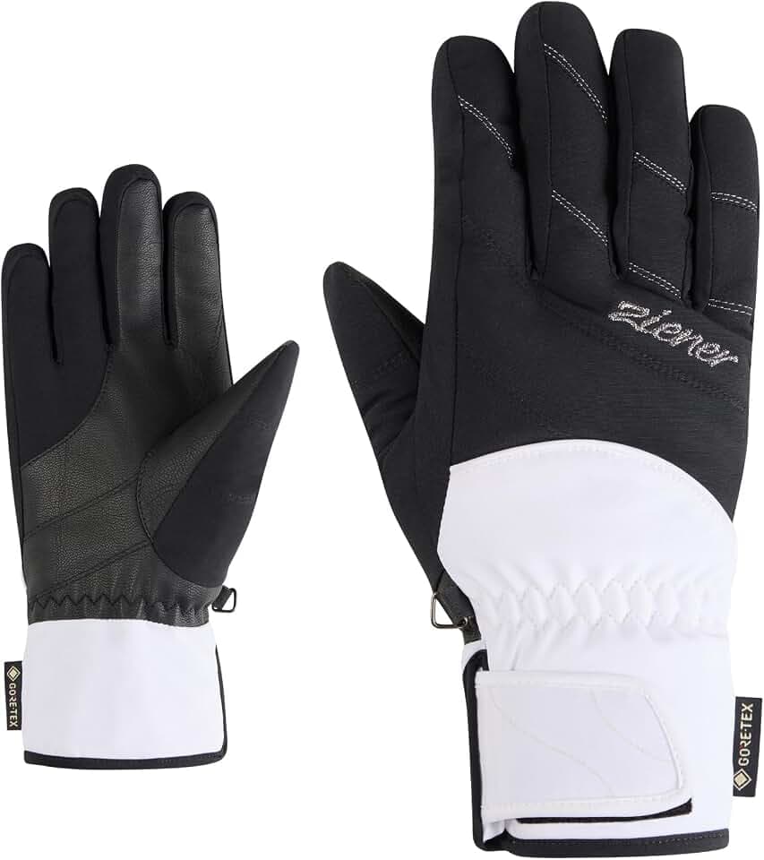 Ziener Damen KATIMA-Z Ski-Handschuhe/Wintersport | Gore-Tex, PFC frei, White, 7