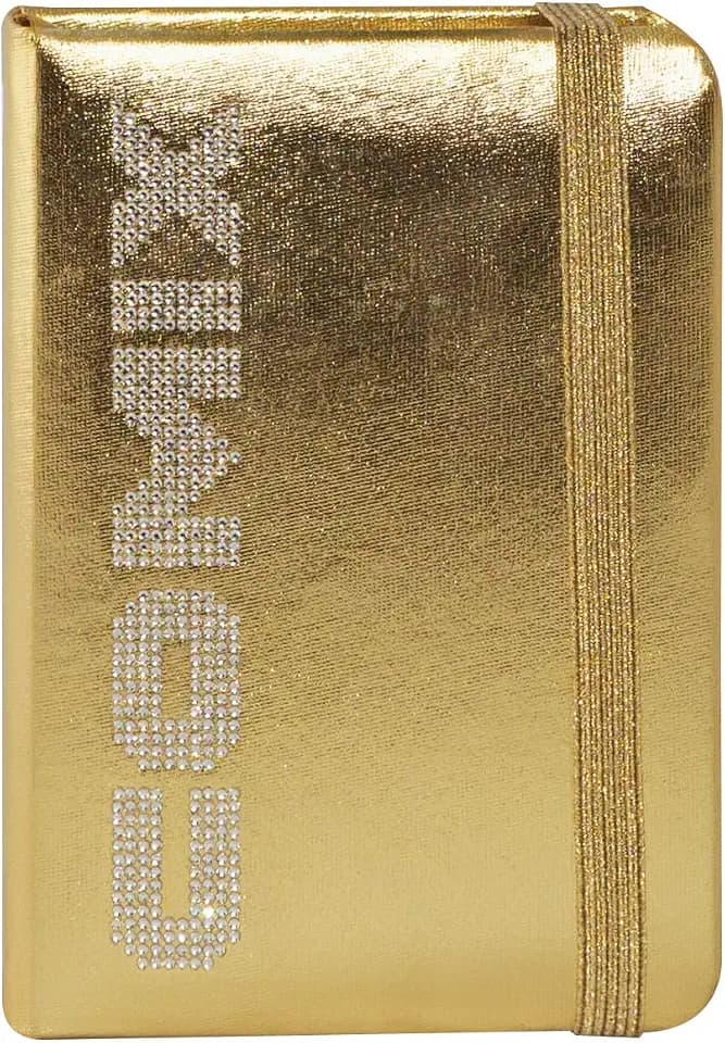 COMIX Luxury, Medium - Wochenkalender 2026 12 Monate, mit Innentasche, Gummibandverschluss, doppeltes Lesezeichen, 192 Seiten, Format cm 10,7 x 15,9 h - Gold
