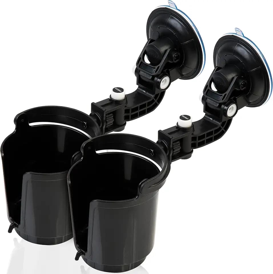 ZONETCH Recessed Folding Cup Drink Holder - 2-Pack Black Premium Quality Recessed Sturdy Black Folding Vehicle Adjustable Drink Cup Holder