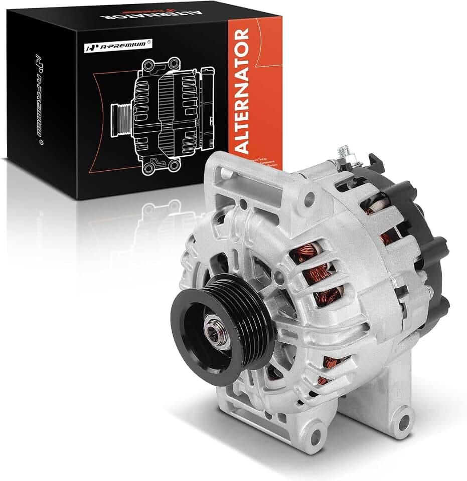 A-Premium Alternator, 12V 120A 6-Groove Pulley CW, Compatible with Buick