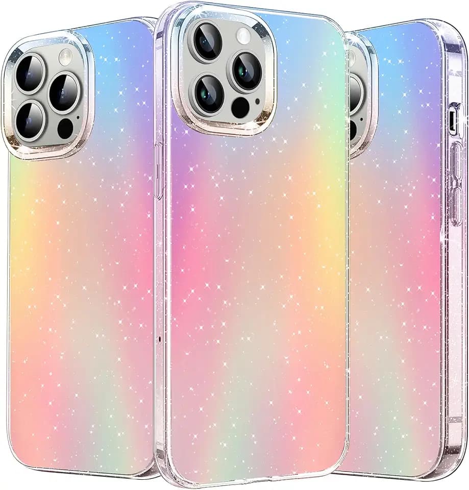 Glitzer Handyhülle für iPhone 14 Pro Max Hülle Bling Sparkle , Irisierend Glitzer Handyhülle für Frauen und Mädchen, Original Ultra Dünne Leichte Stoßfest Schutzhülle Case für iPhone 14 Pro Max
