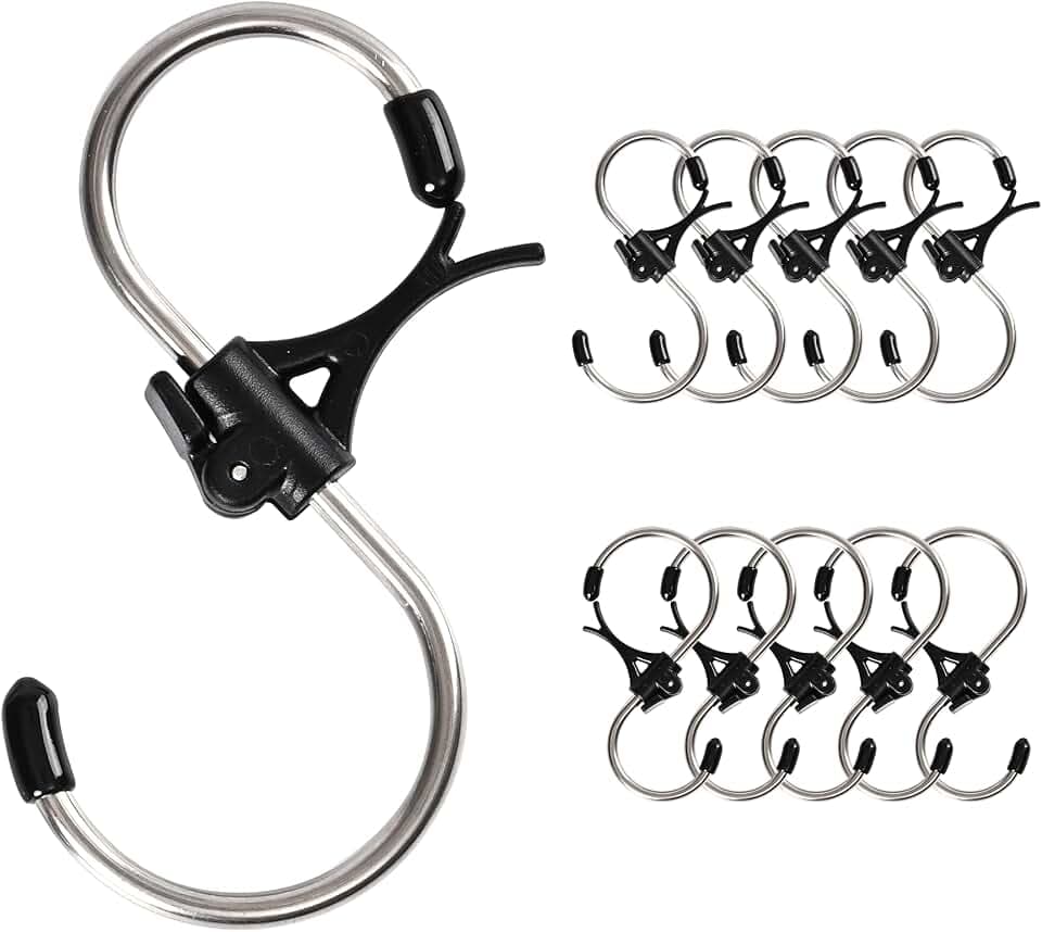 GEZIDEA S-Haken aus Edelstahl, robust, für Küche, Werkstatt, Badezimmer, Garten, Kleiderschrank, Büro, perfekte Rack-Haken, groß, 10 Stück