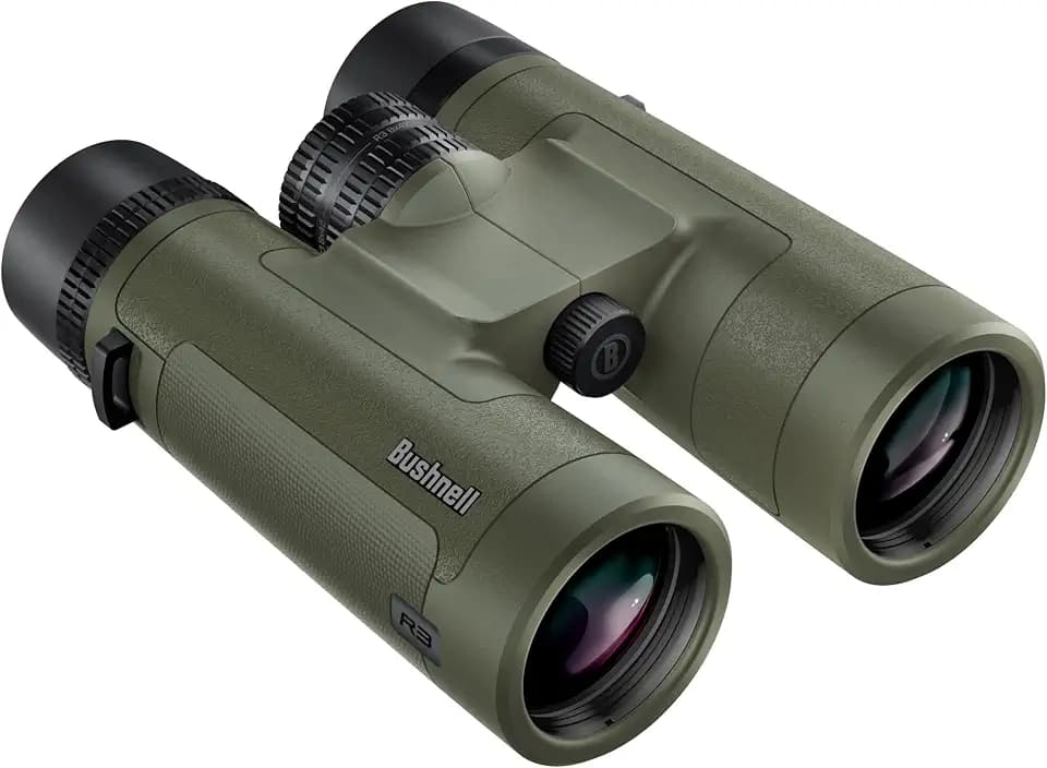 Bushnell R3 Binoculars with Vault Lite Bino Chest Harness, HD Optical System, Fully Multi-Coated Lenses, EXO Barrier, IPX7 Waterproof - Binoculars for Bird Watching and Wildlife Observation