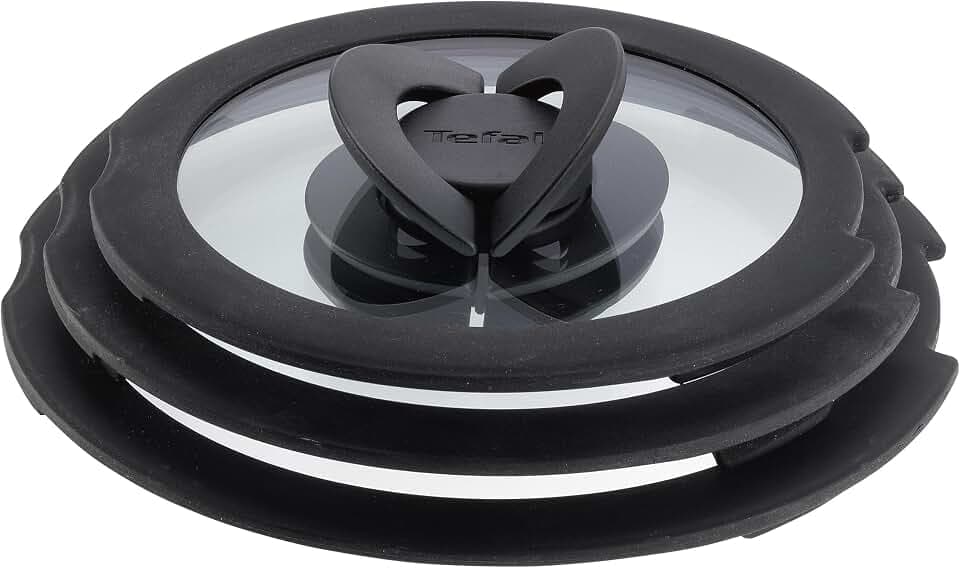Tefal Ingenio Glasdeckel 3-tlg. Set 16/18/20 cm mit Klappgriffen, kompatibel mit Ingenio Topf und Pfannensets, stapelbar, platzsparendes Design, spülmaschinengeeignet, beschleunigt Garzeit, L98491