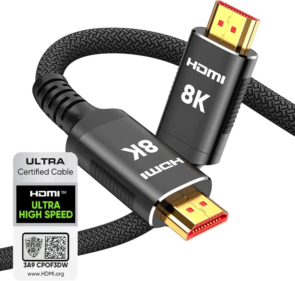 Snowkids 8K HDMI Cable 10ft, Certified 2.1 UHD [4K & Ethernet Support]