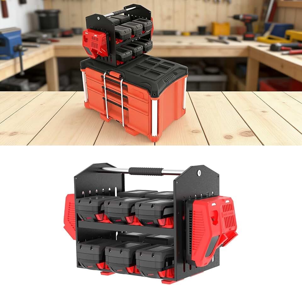 M18 Battery & Charger Holder Compatible with Milwaukee Packout