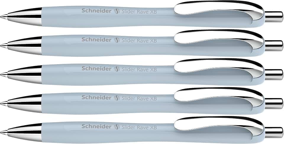 Schneider Slider Rave XB Kugelschreiber, 5 Stück, Arktisweiß