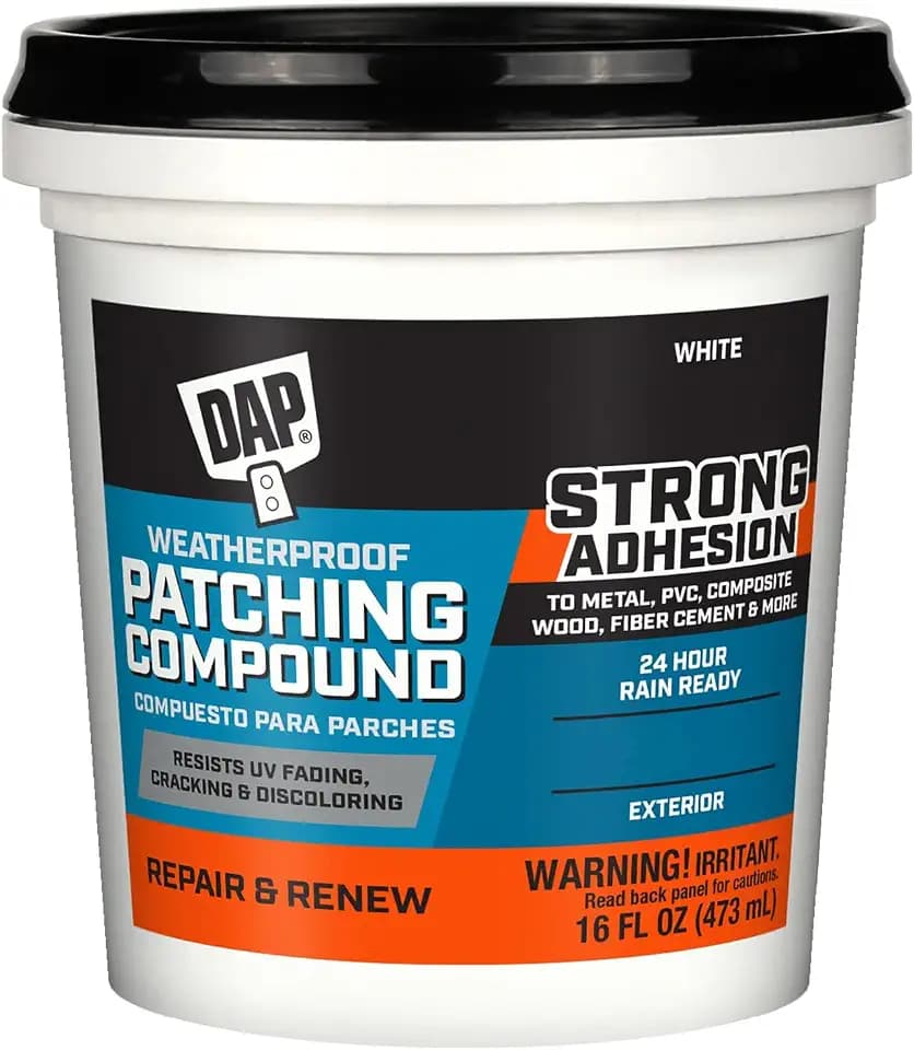 DAP Weatherproof Patching Compound, White, 16 Oz (7079818740)