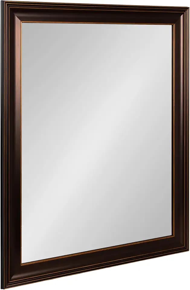 Kate and Laurel Galiano Traditional Framed Rectangle Bathroom Vanity Mirror, 27 x 33, Bronze, Classic Rectangular Bathroom Mirror for Over Sink or for Use as Entryway or Living Room Decor
