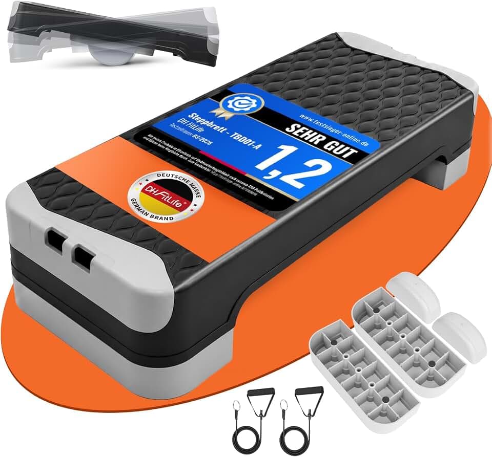 DH FitLife 3-in-1 Steppbrett 10/15cm, Aerobic Stepper für Zuhause bis 120kg