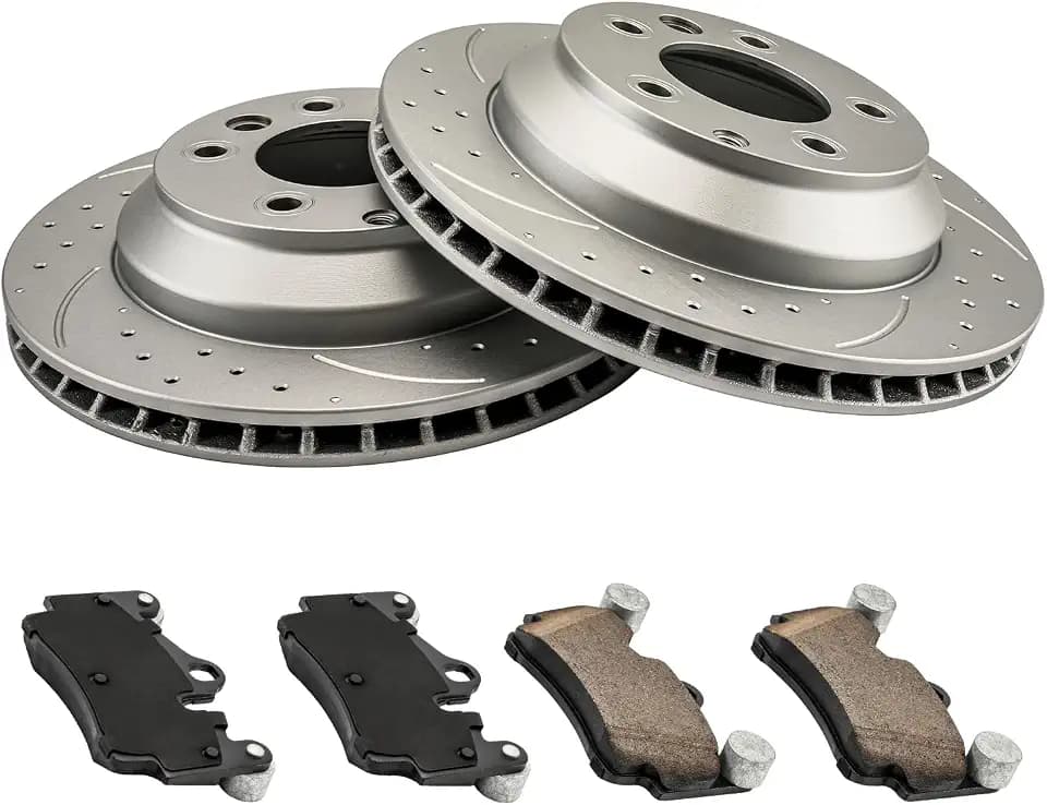 KAC 329.7mm Front Brake Kit, OE Brake Rotors and Ceramic Brake Pads Fit for 2007-2015 Audi Q7, 2003-2006 2008-2010 Porsche Cayenne, 2004-2010 Volkswagen Touareg,OEM#34287 D978