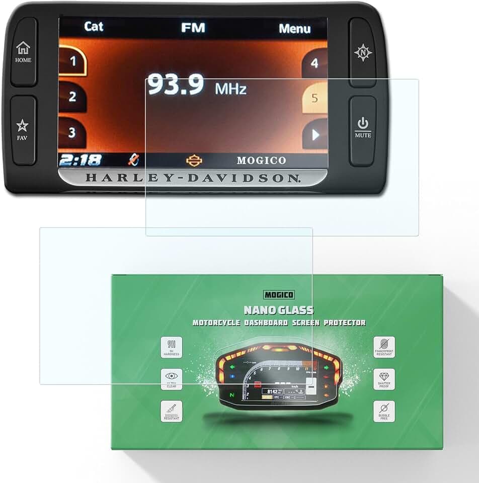 Nano Glass Screen Protector for Harley Davidson Boom! Box 6.5" GT (2014-2018) - 2 Pack Ultra Clear 9H Anti-Scratch, Fits Road Glide & Street Glide Dashboard Touch Display Cover