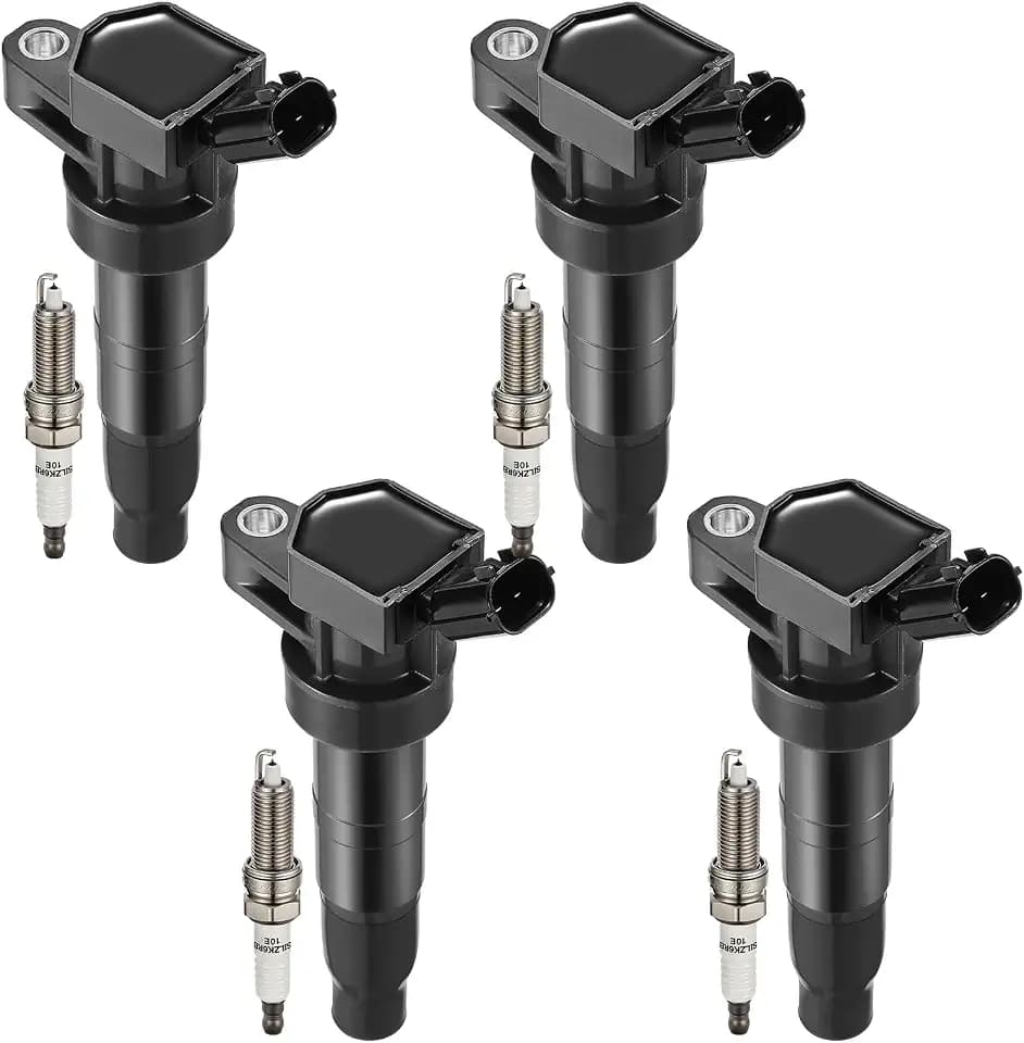 4 Ignition Coils+ 4 Spark Plugs UF611/C1667 for Hyundai/Kia/Genesis
