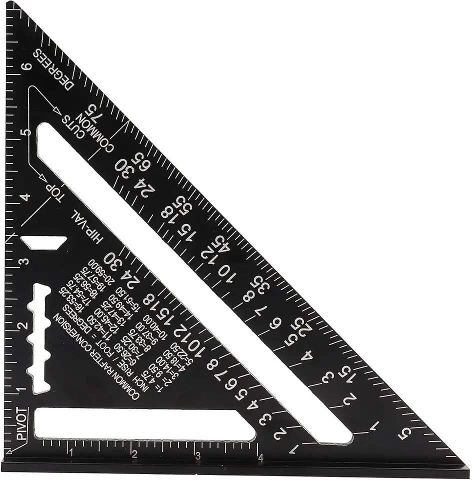 7-Zoll-Dreieckslineal aus Aluminiumlegierung, Winkelmesser, hochpräzises Messwerkzeug für e und Zimmerleute (Imperial)