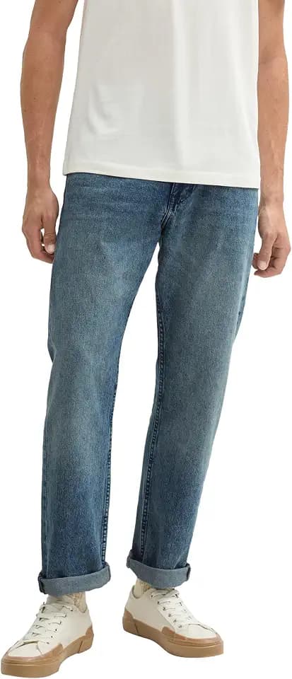 TOM TAILOR Denim Herren Jeans Loose Straight - Relaxed Fit - Super Stone Blue