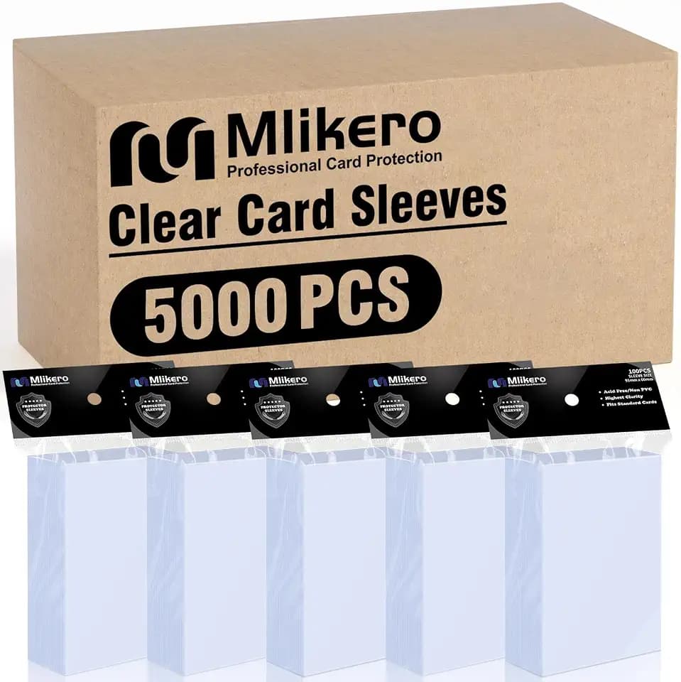 5000 Counts Card Sleeves, Clear Penny Sleeves for Trading Cards, Baseball Card Sleeves, Soft Trading Cards Sleeve Fit for MTG, TCG, Baseball Cards, Football Cards, Game Cards