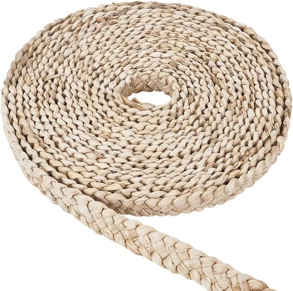 FINGERINSPIRE 10 m Leinenstrohband Zur Hutherstellung 23.5mm Breites Millinery Hut Stroh Flechtband Leinenstroh Bastelband Raue Holzfarbe Natürliches Leinenstrohhut Herstellungs DIY Bastelzubehör