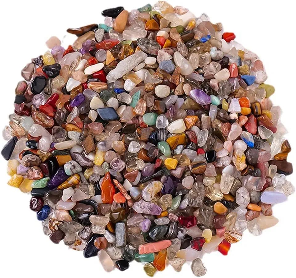 500g Mini Edelsteine für Kinder, 8-12mm Mischung Trommelsteine