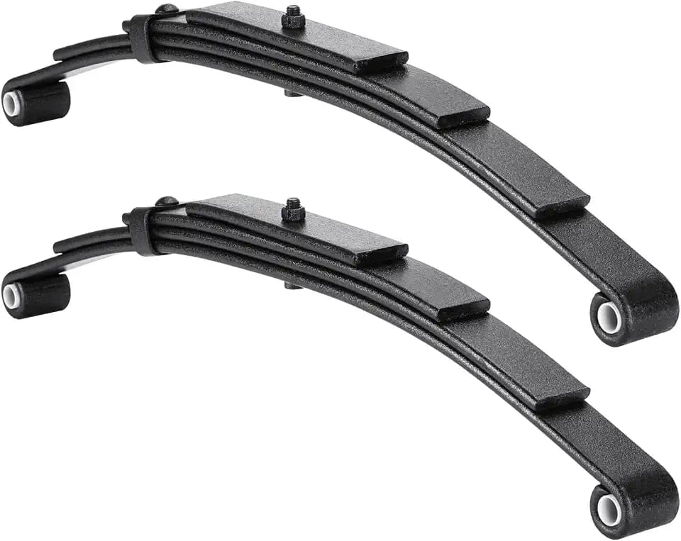 Youxmoto Trailer Leaf Springs 4 Leaf Double Eye 2500lbs for 5000 lbs Axle, 25-1/4" L, 1-3/4" Width, 3/8" THK; Heavy Duty Steel Plate Springs 2pcs