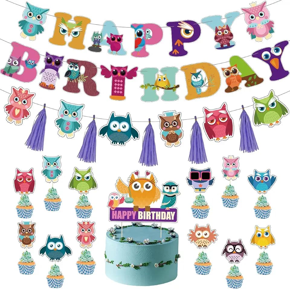 Owl Birthday Decorations, Cute Owl Theme Party Supplies