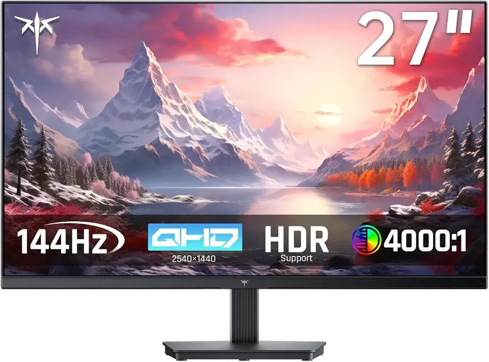 KTC 27 Inch QHD 144Hz Gaming Monitor 2K 1440P FreeSync & G-Sync H27T27S