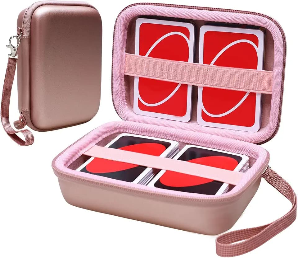 L LTGEM 300+ Card Game Case Compatible with Five Crowns/Piles, Rose Gold