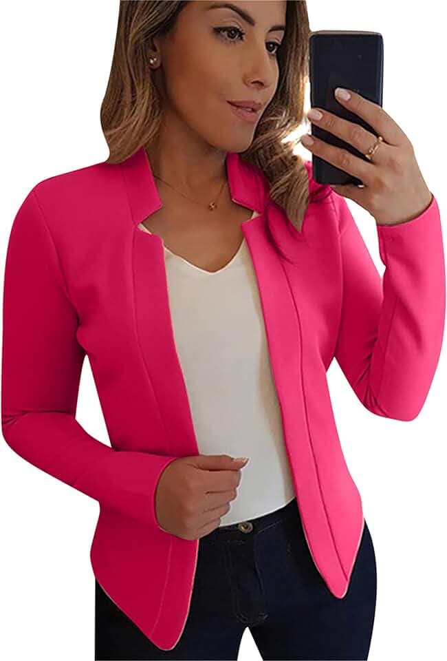 Damen Elegante Slim Fit Langarm Blazer Lässig Revers Vorne Offen Blazer Herbst Business Office Blazer