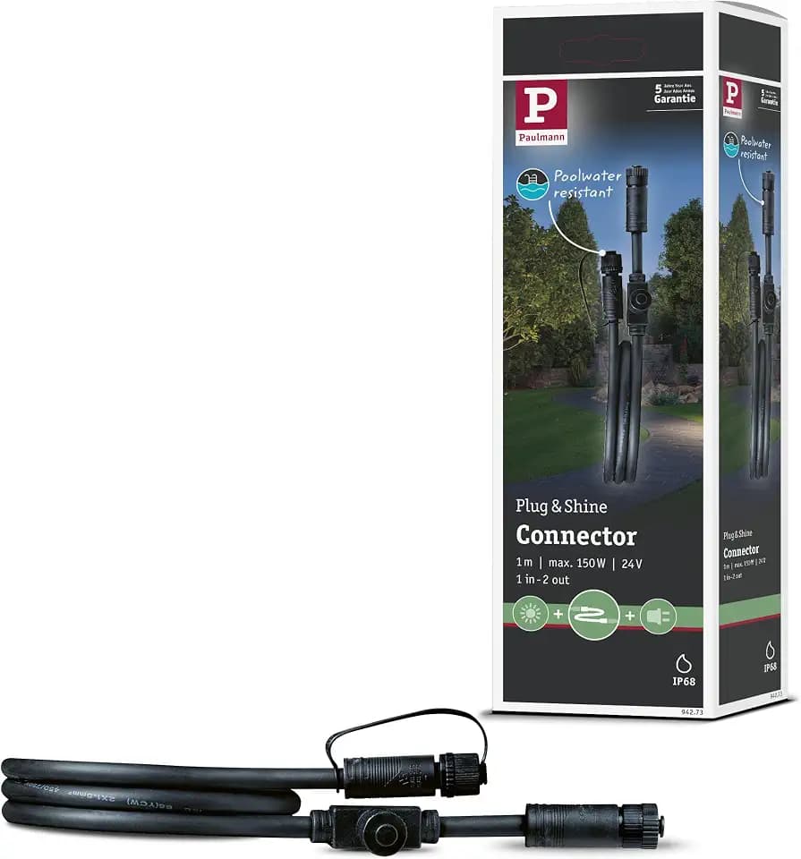 Paulmann 94273 Plug & Shine Kabel 1m IP68 Schwarz