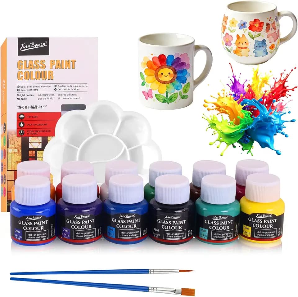 Keramik Bemalen Set 12 x 25ml Porzellanfarbe Spülmaschinenfest