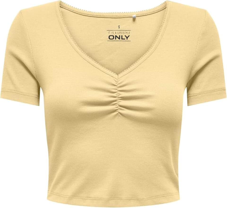ONLY Damen Onlbetty Life S/S Scallop V-Neck Cc JRS