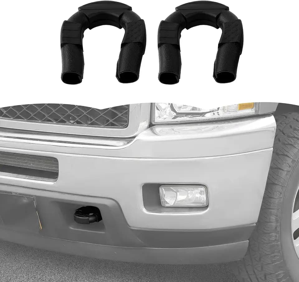 RT-TCZ Tow Hook Covers Bumper Tow Hook Covers Protector Cover Exterior Accessories for Chevy Silverado 2007-2013 (Black)