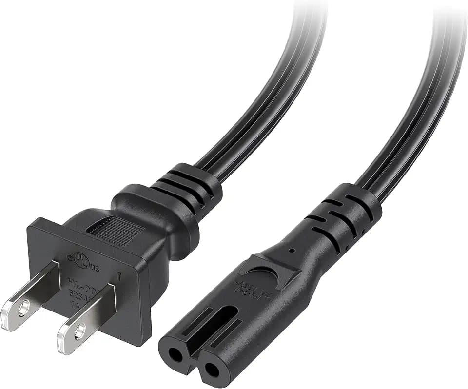 [UL Listed] Cable Matters 2 Prong TV Power Cord, AC Power Cord, 6ft