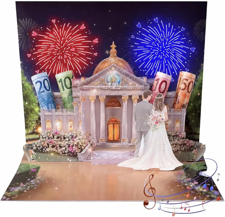 Joli Coon Pop up Hochzeitskarte mit Musik und Licht