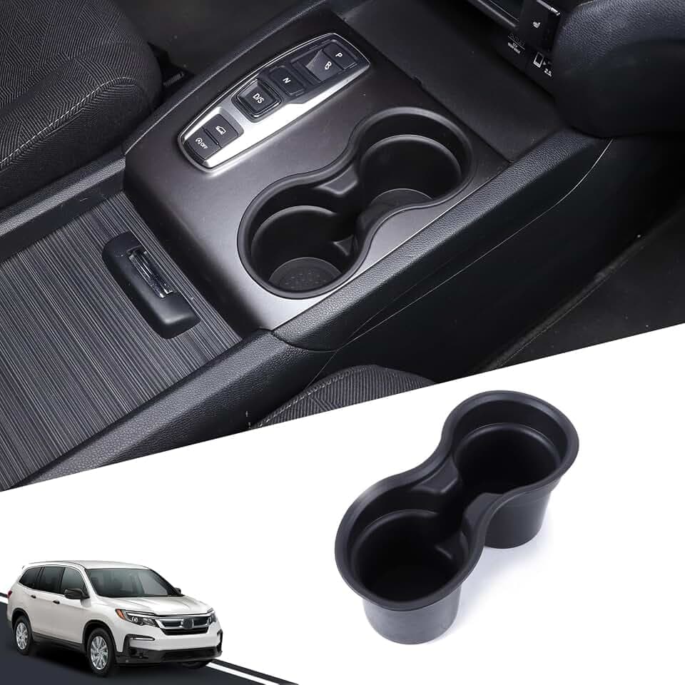 TPE Cup Holder Coasters for Honda Pilot 2016-2022/ Ridgeline 2020-2023/ Passport 2019-2023 Accessories, Center Console Non-Slip Honda Pilot Cup Holder Insert Coaster Black