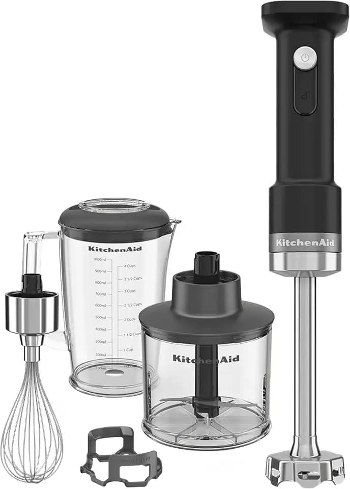 KitchenAid Kabelloser Stabmixer - Go Cordless - 700 ml BPA-freier Becher - Kratzschutz - Edelstahlklingen - Ohne Akku - Schwarz