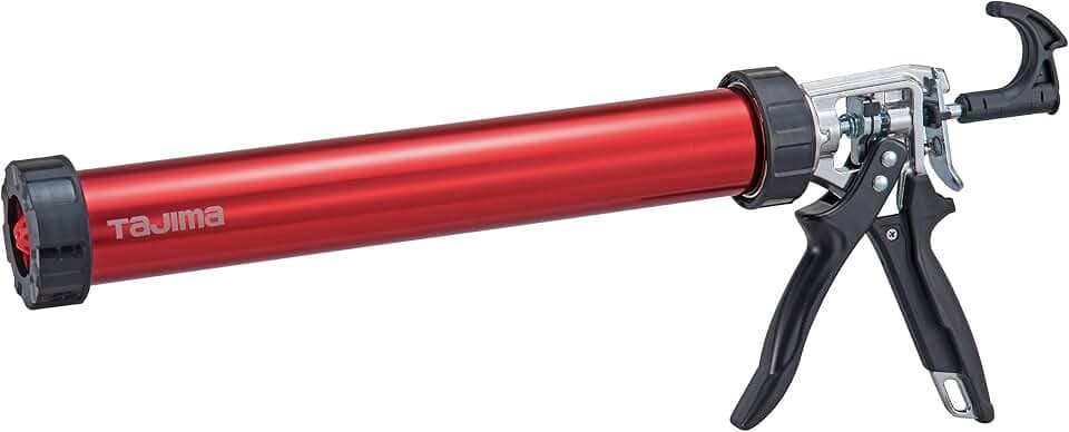 Tajima CNV-FSP600 Kartuschenpresse Convoy Super 2 in 1 (für Kartuschen 300 ml + Schlauchbeutel 600 ml, 360° Drehgriff, Kartuschenpistole für Silikon/Kleber/Acryl) rot/schwarz