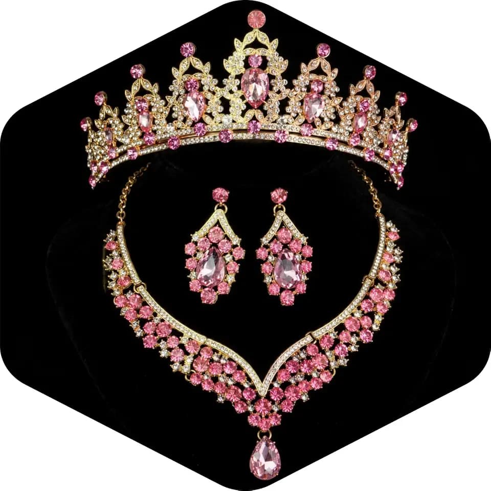 Crowns and Tiaras jewelry sets for Wedding princess birthday party Halloween Prom Pageant Jewelry for Women Crystal Bridal Jewelry Set for women
