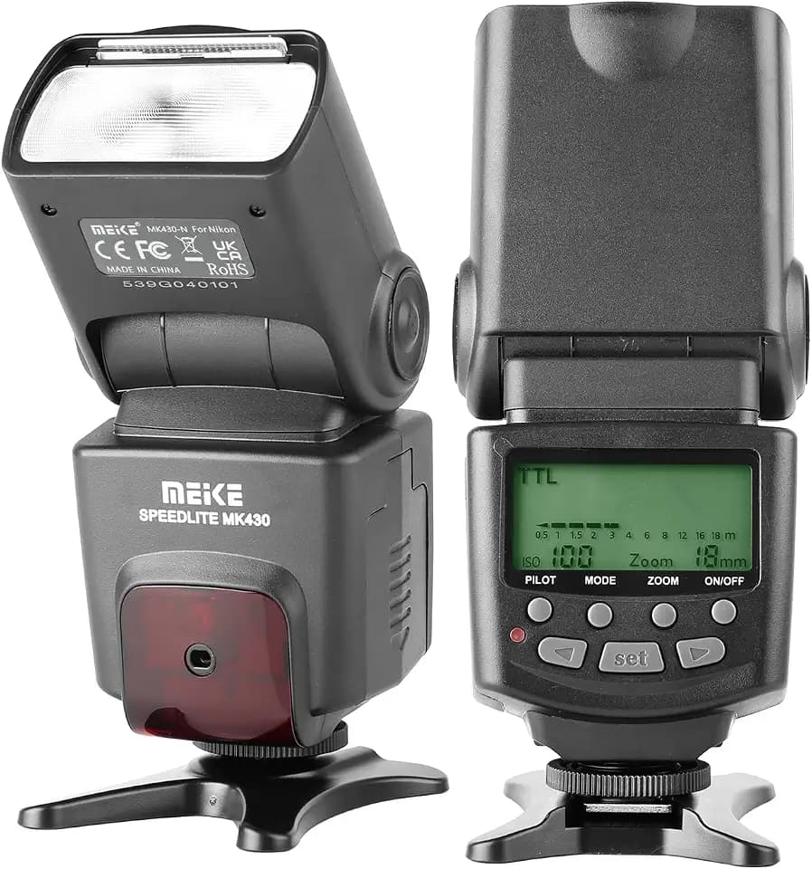 Meike MK430N TTL Camera Flash Speedlite with LCD Display for Nikon Cameras