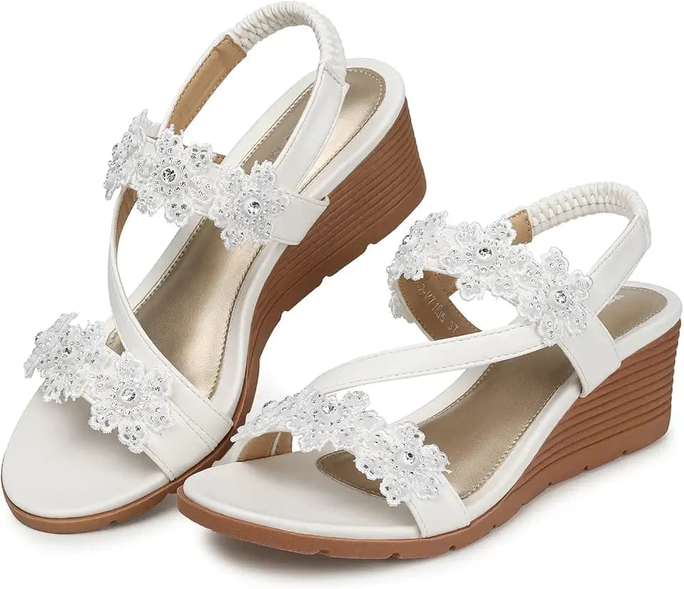 TEMOFON Wedge Sandals for Women Dressy: Summer Comfortable Bohemian Sandal